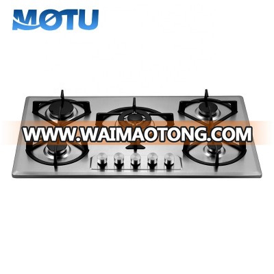 2018 Hot Sale Tempered Glass Build-in Sabaf 5 Burner Gas Burners Gas Cooker MT-5102G